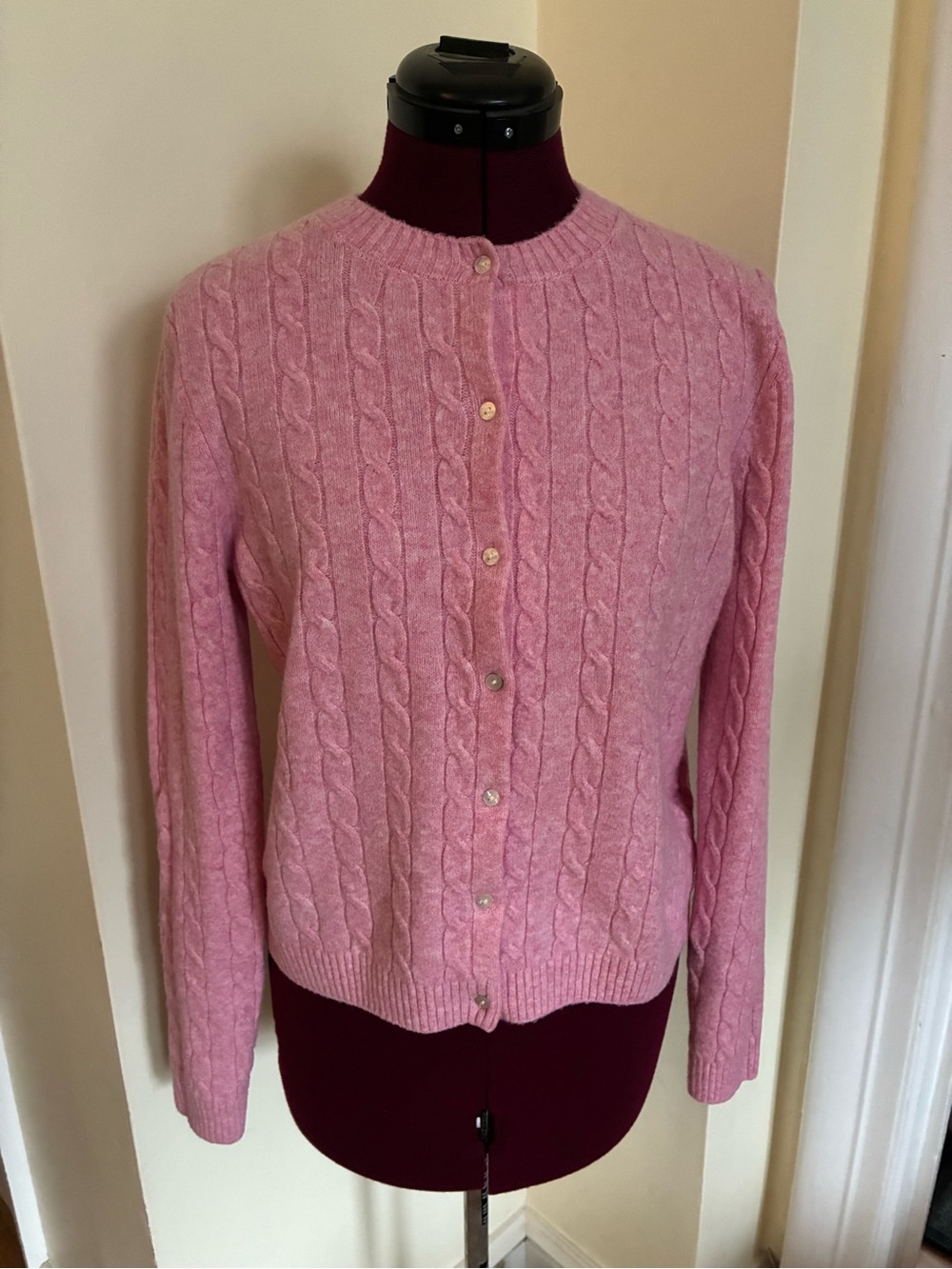 Softest Ever Kimchi Blue Pink Cable-Knit Button Cardigan